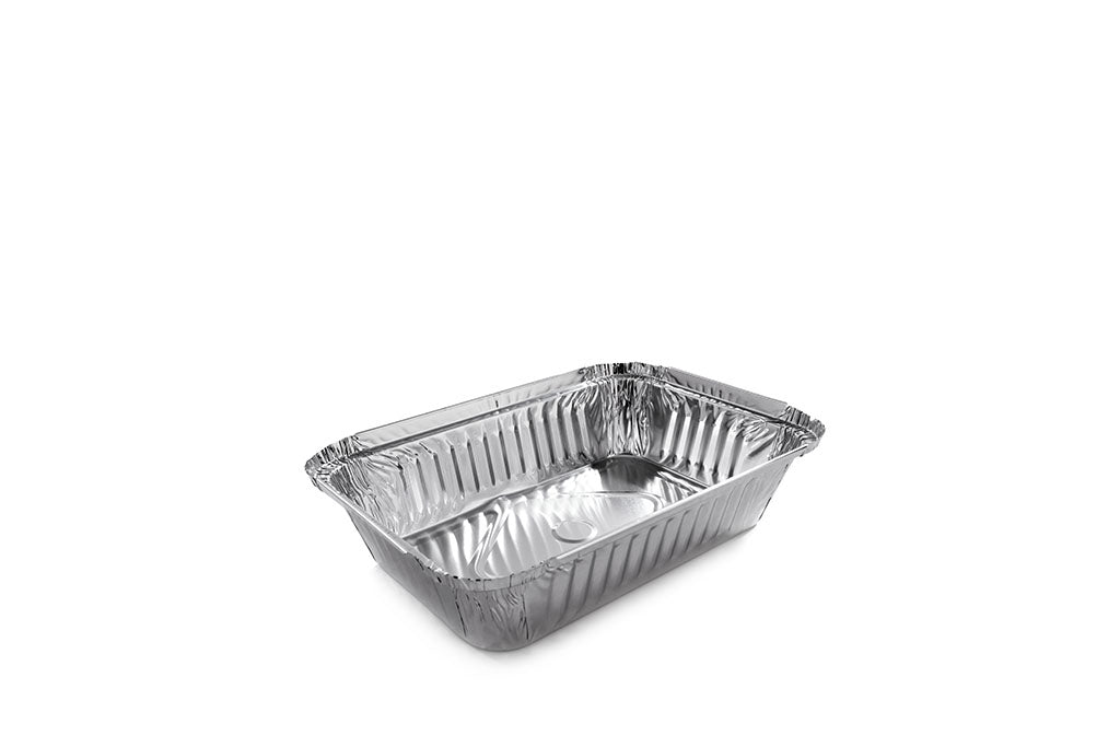Aluschale, Alu-Menüschale, ungeteilt, hochstehender Rand für Alukarton-Deckel, 845 ml, 207 x 142 x 39 mm, Typ R1L